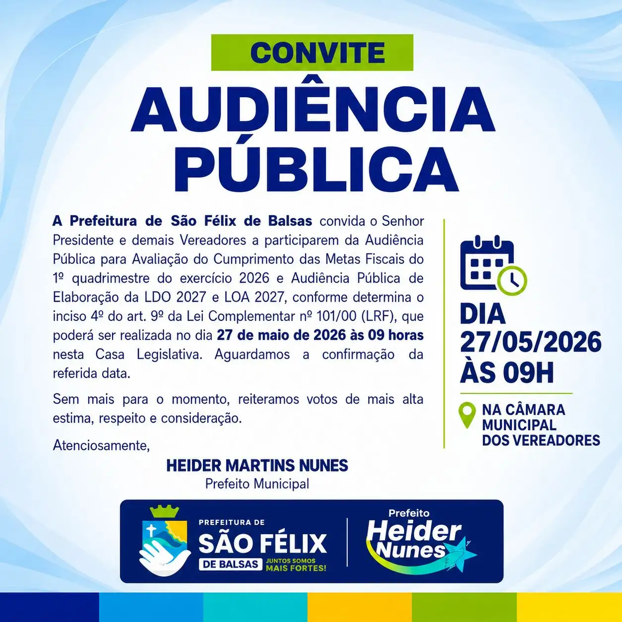 CONVITE: AUDIÊNCIA PÚBLICA